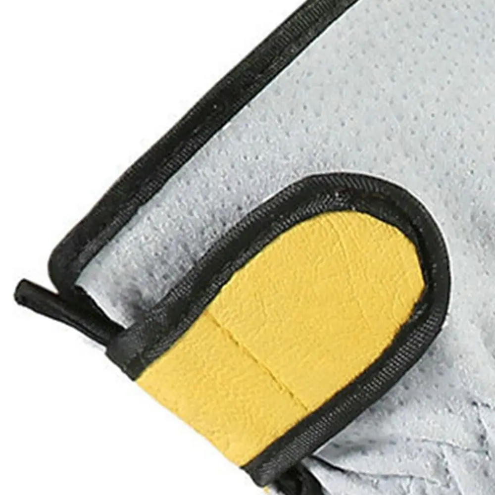 Herramienta guantes de soldadura gris amarillo resistente al calor ignífugo guante anticorte guantes de trabajo de barbacoa de cuero lugar de trabajo