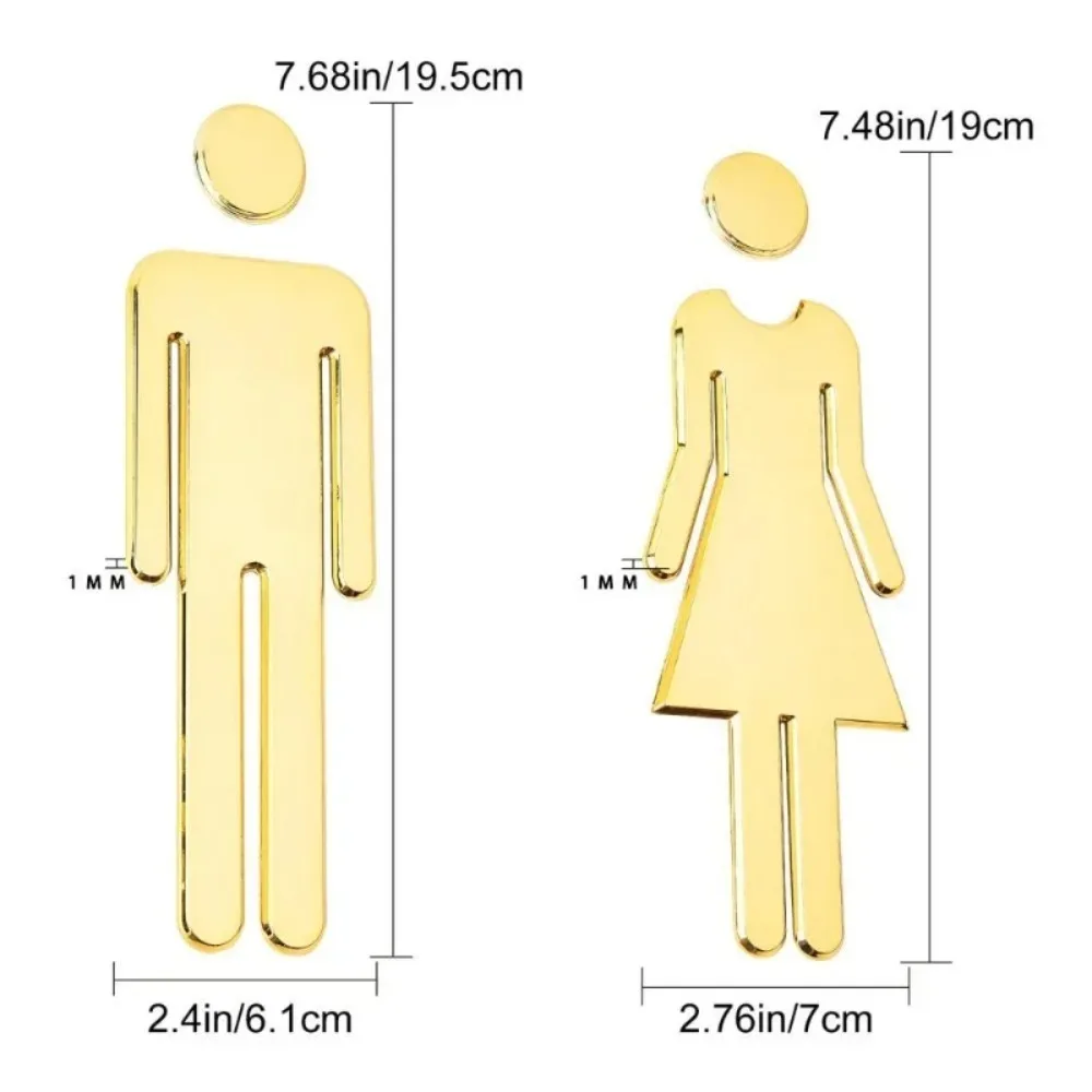 3D Metal Tin Sign Woman Man Toilet Bathroom Door Decor Aluminum Plate Wall Art Home Decoration