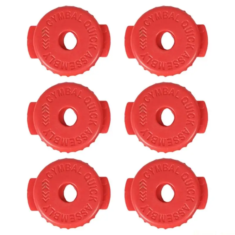 31BE Pack of 6 Quick Releasing Cymbal Silicone Drum Parts Threaded Replacement