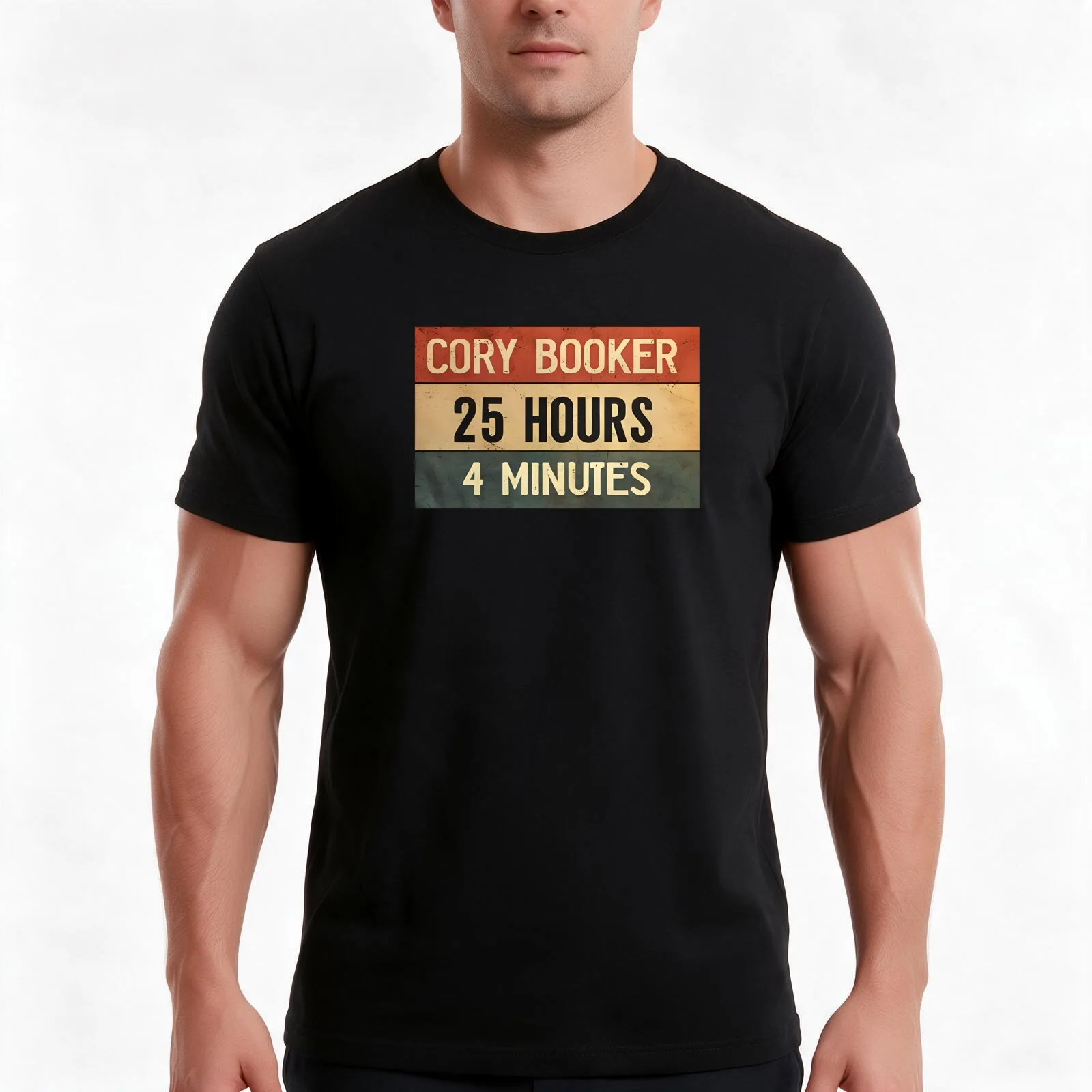Senator Cory Booker Filibuster Cory FiliBooker New Jersey T-Shirt, Summer Casual Cotton Tee, Oversized Streetwear Tops