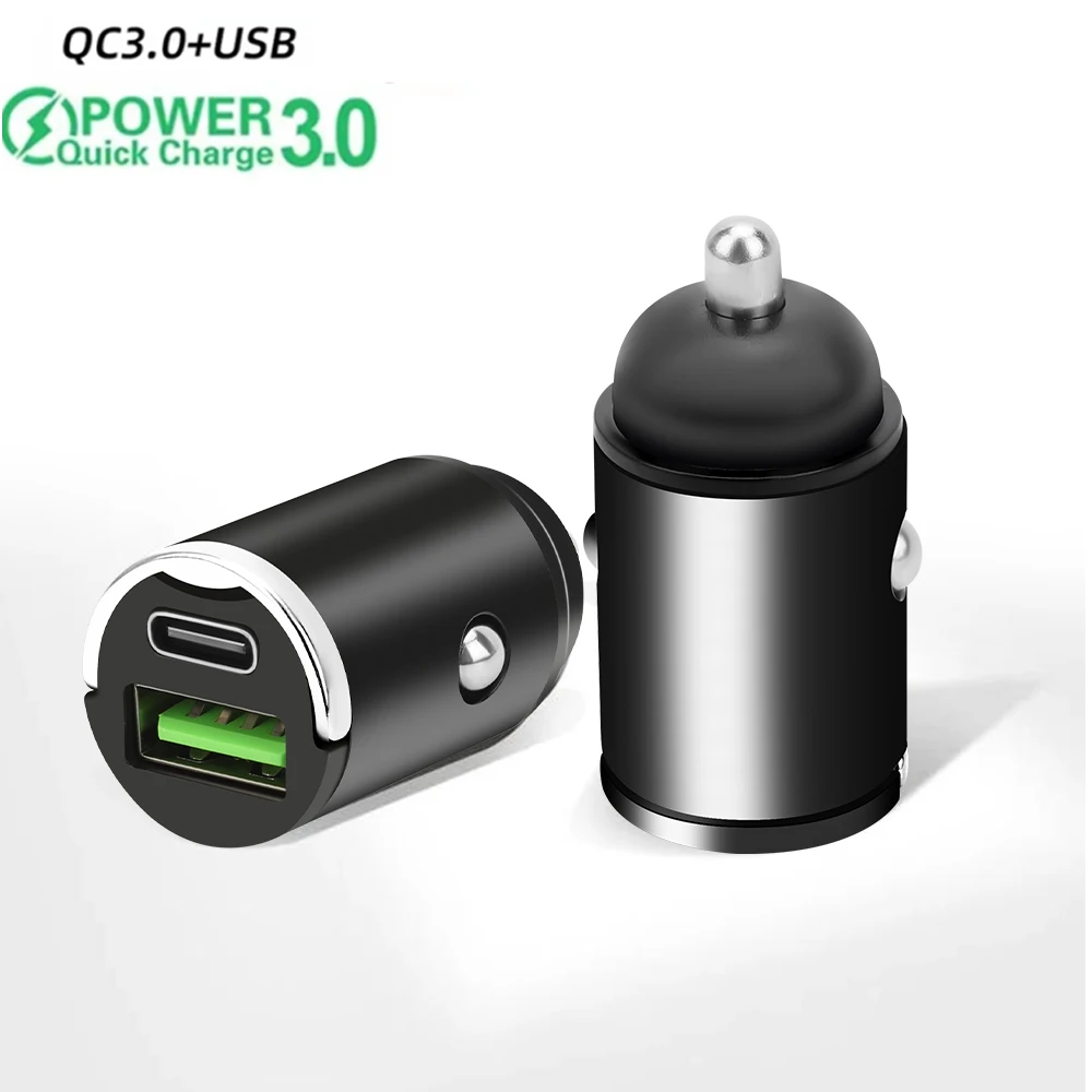 12V-24V Car Charger Lighter PD Fast Charging For IPhone QC3.0 Mini USB Type C Mini Car Phone Charger For Samsung Huawei xiaomi