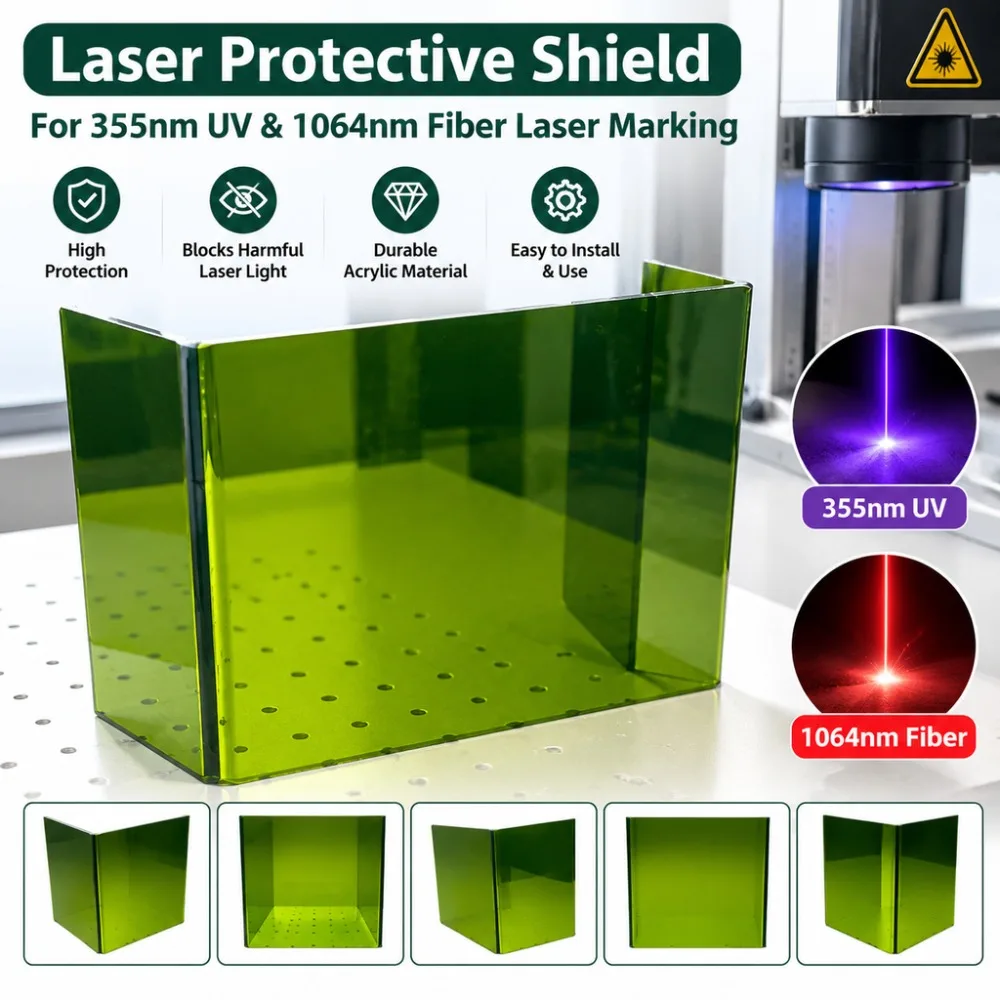 DMK 355/1064nm Laser Marking Machine Protective Shield Big Viewing Window Filter Plate Light Baffle Fiber Engraving Safety Cover