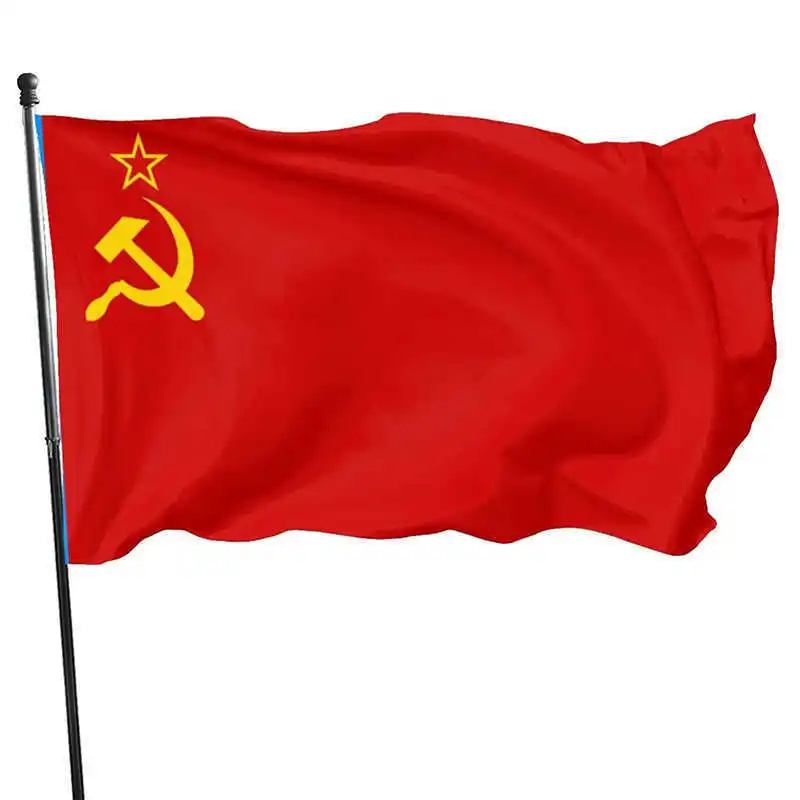 

Soviet Union Flag USSR CCCP Russia Polyester Pongee Hammer And Sickle Printed Russian Flags Banners Decoration Celebration
