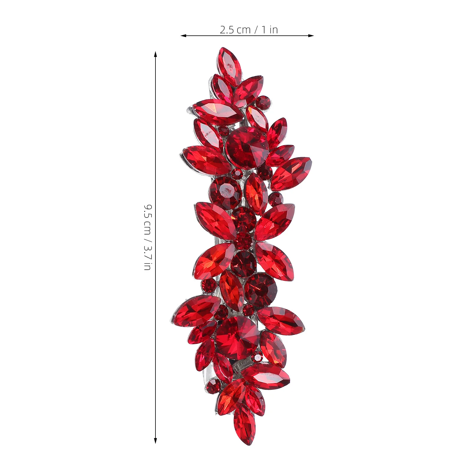 دبابيس شعر على شكل زهرة من حجر الراين الأحمر، أغطية رأس للعروس ووصيفة العروس وحفلات الزفاف، شعر كريستالي أنيق #5