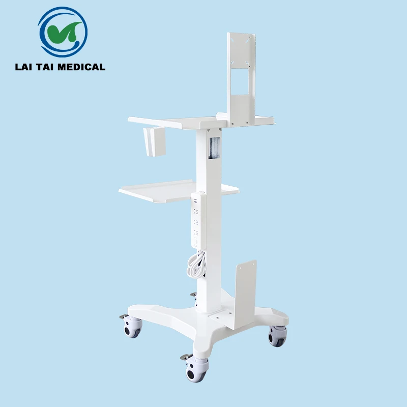 Mobile Three-tier Medical Trolley Dental Equipment With Drawers Wheels Laptop Pallet And Oral Scanner Holder For Hospital