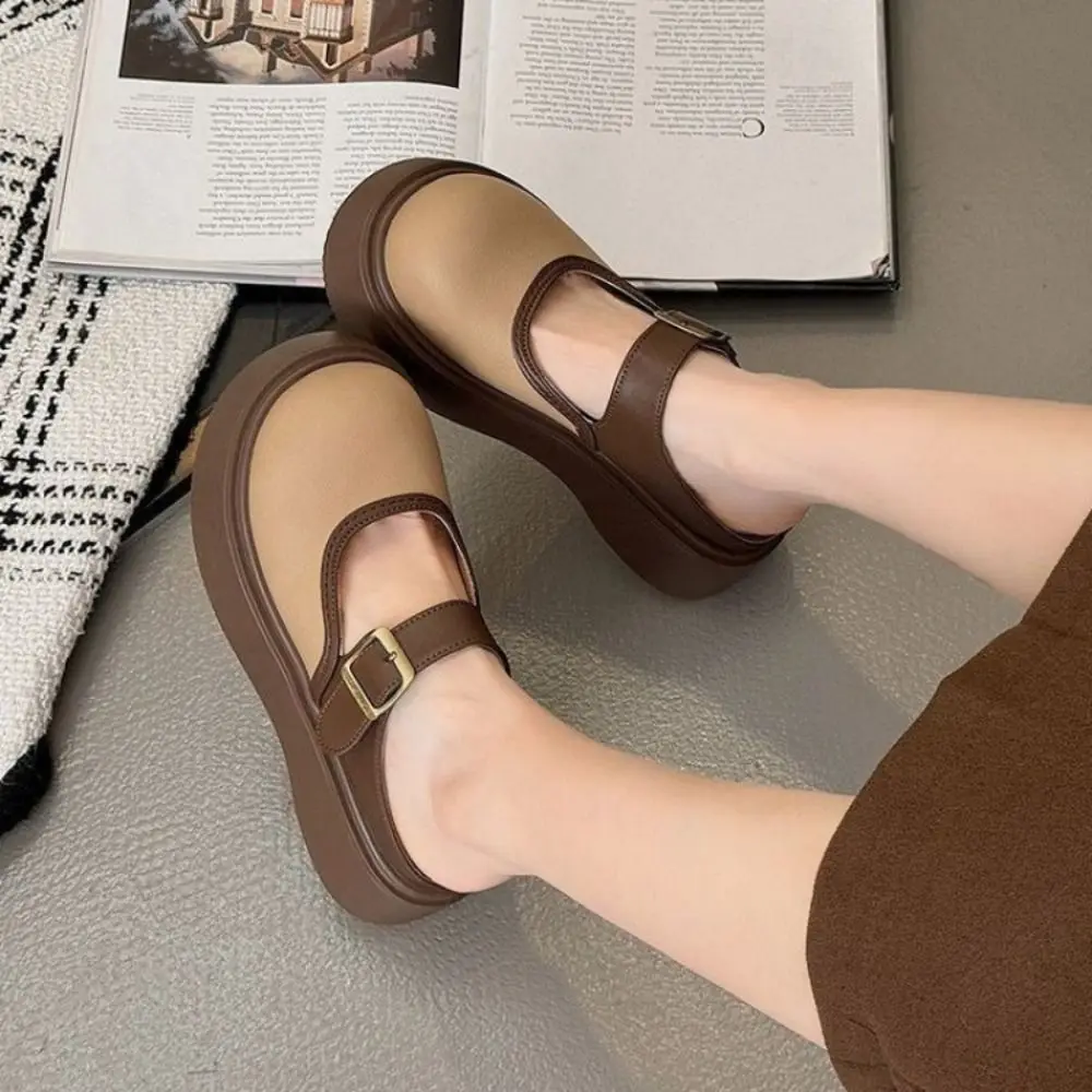 

Fashion PVC Slipper Women Anti-skid Mary Jane Closed Toe Slippers French Style Soft Sole Casual Single Shoes Girls