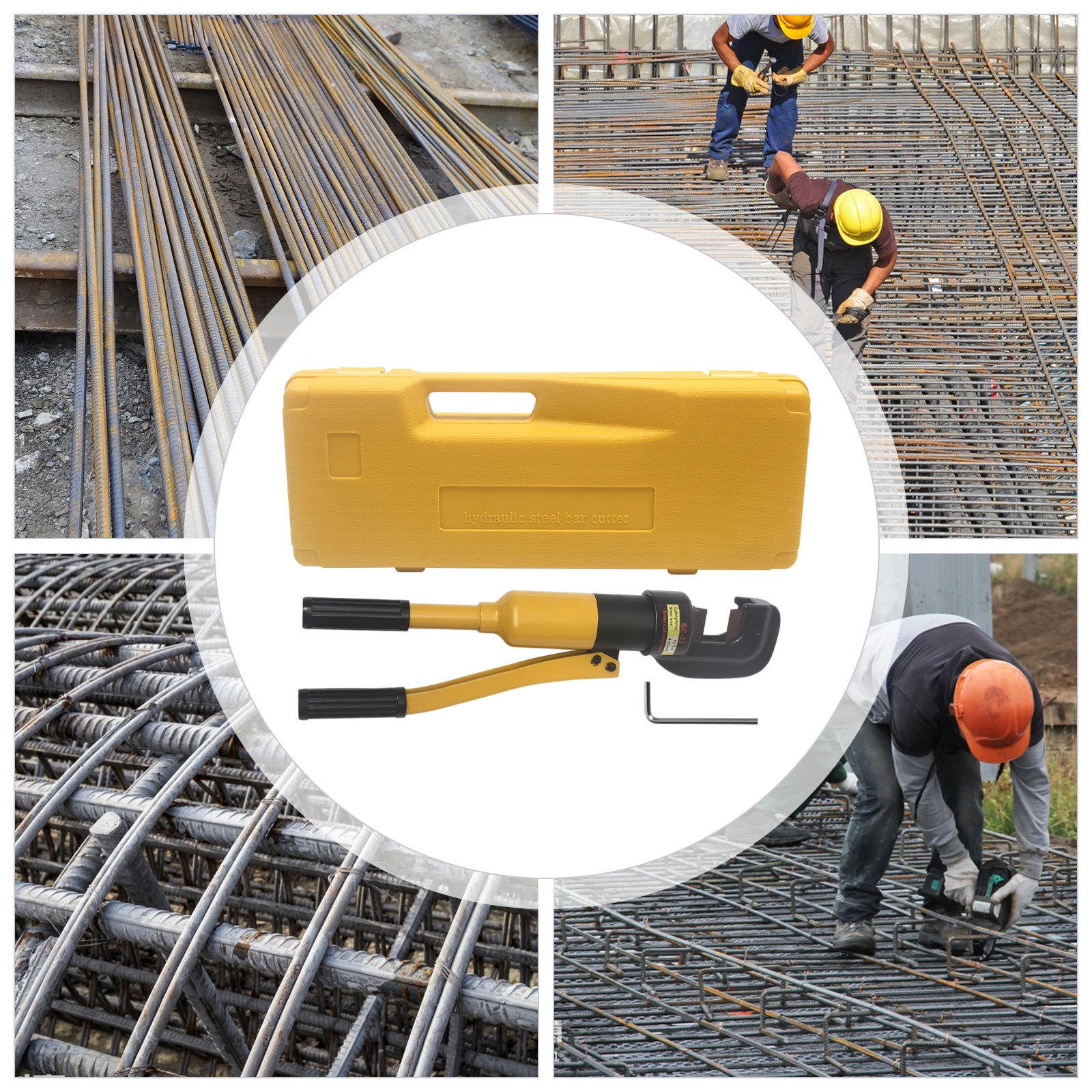 

8T Hydraulic Rebar Cutter Steel Bolt Chain Cutting Tool Heavy Duty, Bolt Cutter 4mm to 16mm for Padlocks, Lock Cutter Non-Slip
