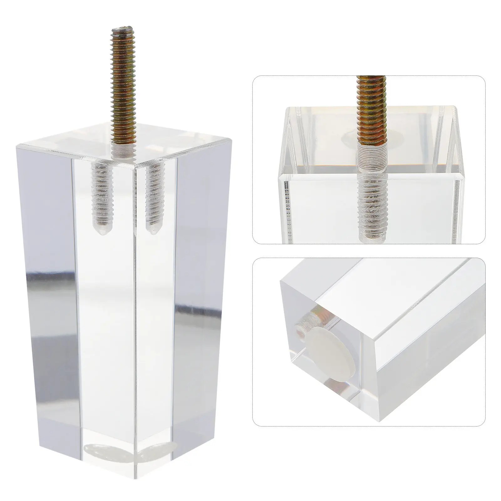 

Акриловые ножки для мебели, ручной полировки, прозрачные, элегантный простой дизайн, для дивана, стола, рабочего стола, тумбы, шкафа, DIY