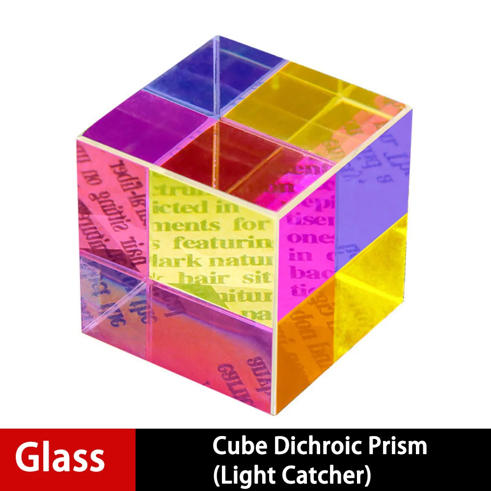 15/20/25/30/40mm Color Cube Prism Light Catcher Hexahedral Crystal Magic Cmy Cube Educational Toy Science Magic Prism Cube