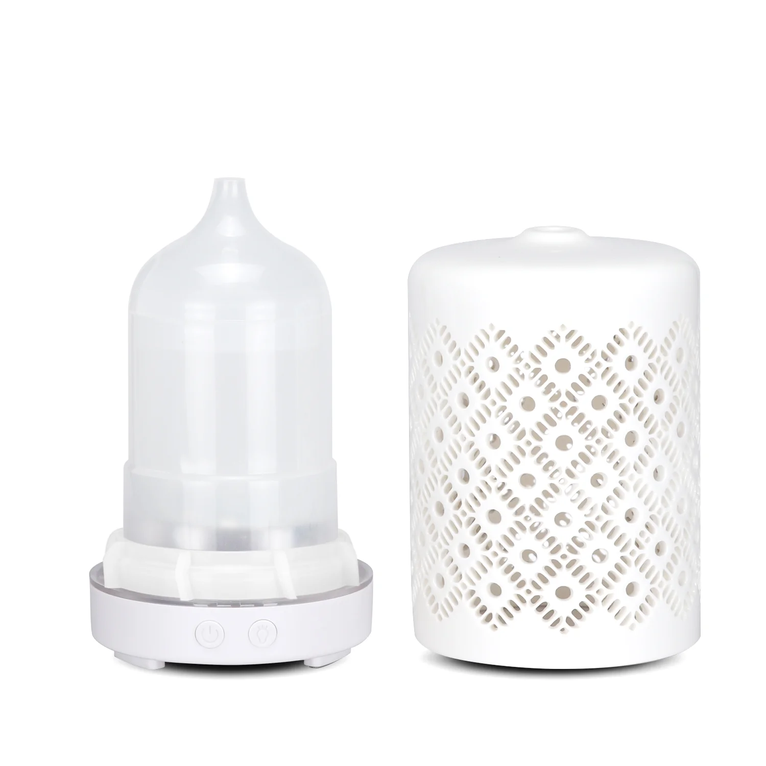 Wholesale New Hand-make Custom Hollow Design Ceramic Ultrasonic Aroma Diffuser Air Humidifier Essential Oil Diffuser