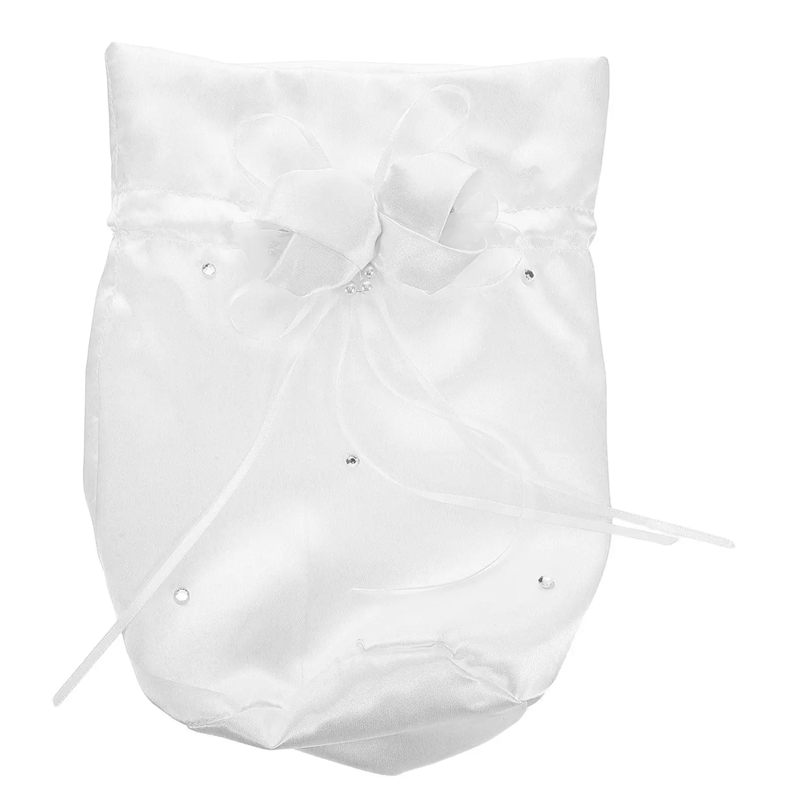 

Bridal Wedding Money Bag White Embroidered Flower Handheld Purse Wedding Party Favor Bridal Jewelry Pouch Jewelry Bag