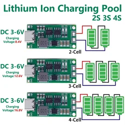 Li-ion充電器、18650リチウム電池、2s、3s、4s、type-cから8.4v、12.6v、16.8v、lioポリマー