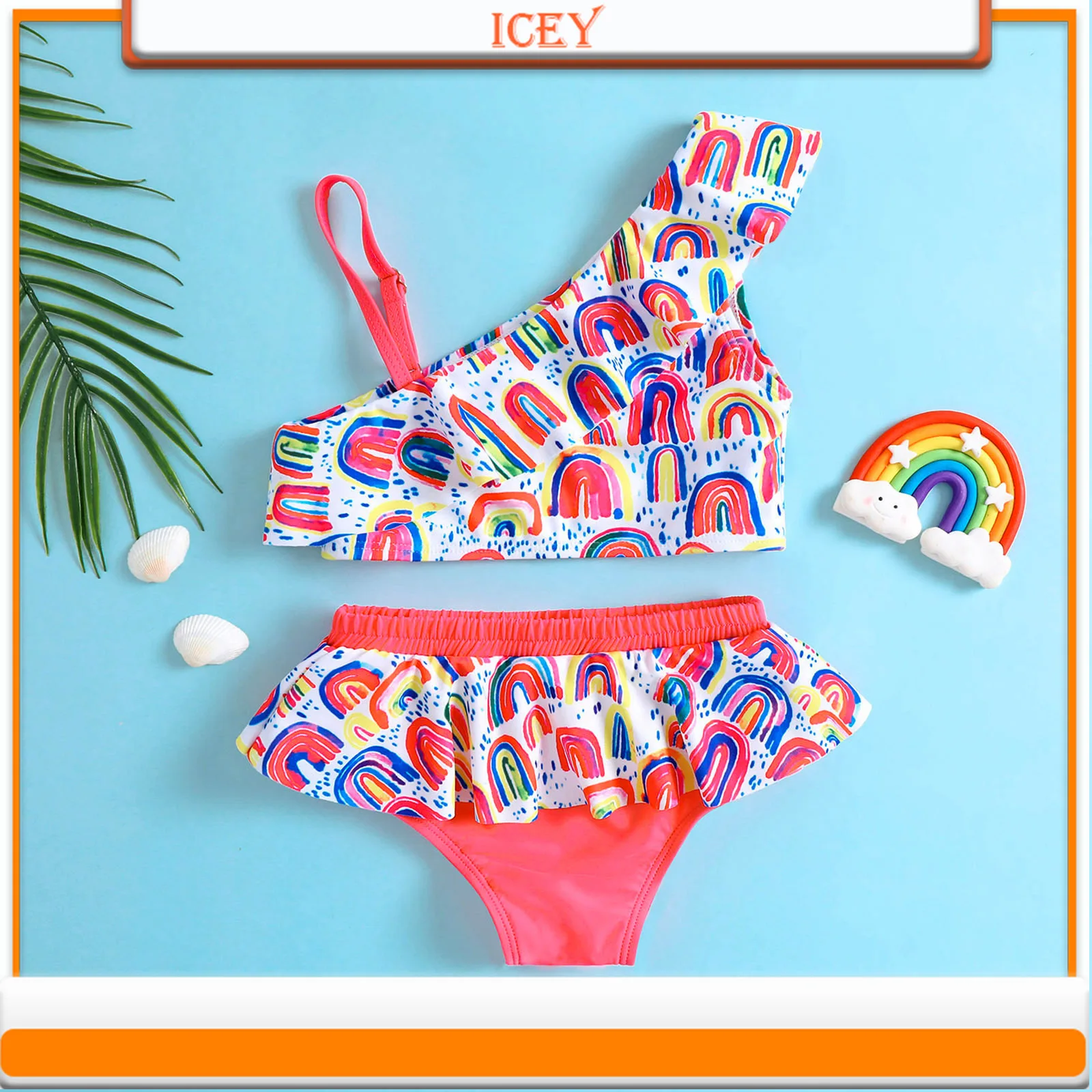 

Kids Girls Split Bikini Set Girls Swimsuit Two-Piece Suits