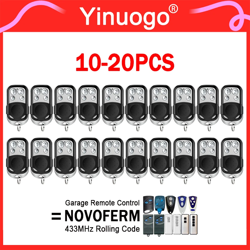 

10-20PCS NOVOFERM 433MHz Garage Remote Control Compatible With NOVOFERM NOVOTRON 512 522 504 524 502 MAX43-2 MNHS433 MTR43