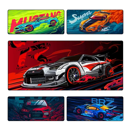 Imagen 2 del producto Alfombrilla de ratón GTR Rally Sports Race Car con impresión HD, alfombrilla de ratón antideslizante con borde de bloqueo para jugadores de ordenador, teclado XXL90x40cm, alfombrilla de escritorio para PC