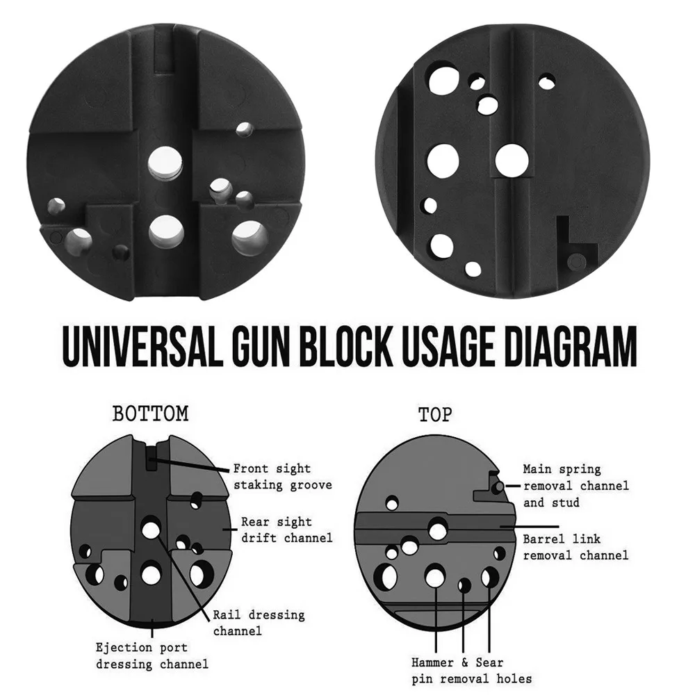 Universal Durable Bench Block M1911 Ruger 10/22s Style Reassemble Gunsmith Handgun Tools Pistols