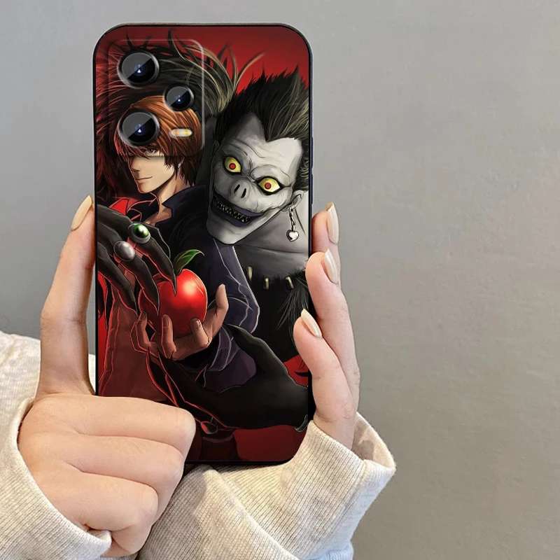 Anime D-Death N-Note Apple For Xiaomi Redmi Note 13 12R 12 12S Turbo 11 11T 11S 10 10S Pro Plus 5G Black TPU Phone Case