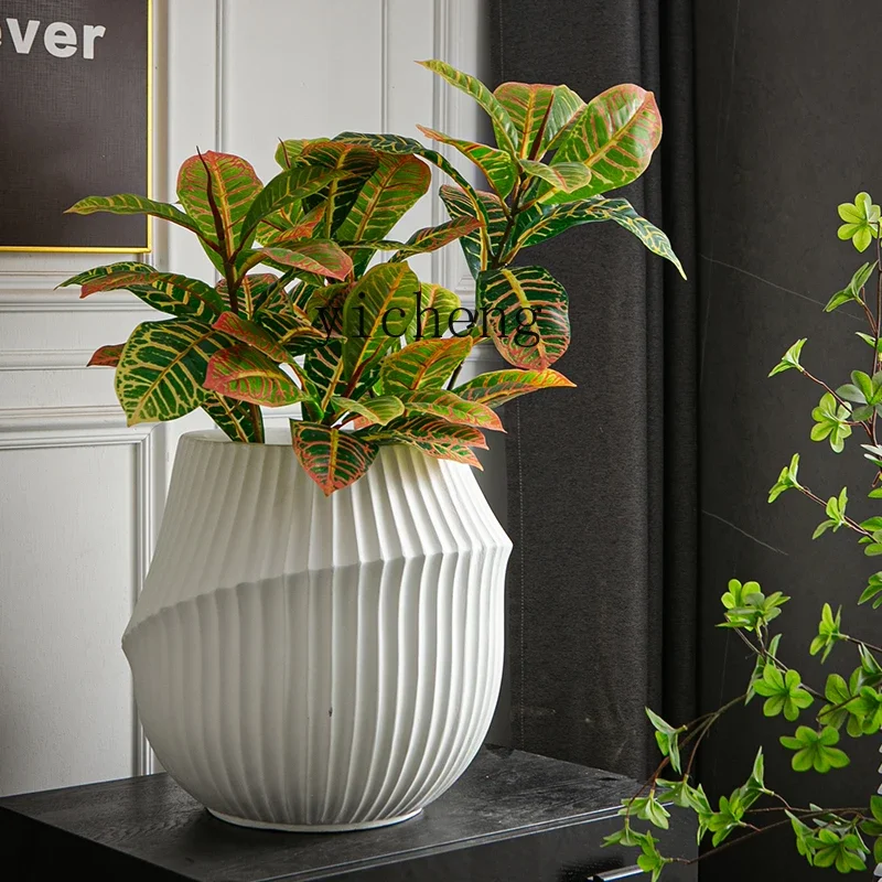 L7-14 premium sense landing magnesium mud flower pot rubber tree paradise bird lily bamboo large green plant pot