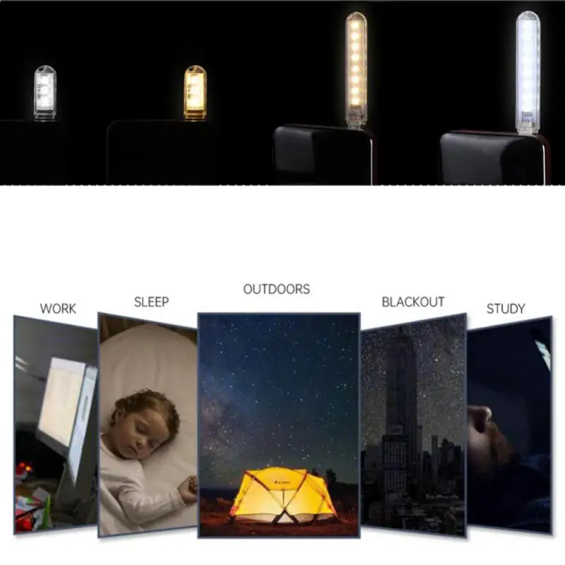 Portable LED Lights USB Night Light Room Decor Mini Table Desk Lamp Flashlight For Power Bank Laptop Camping Reading Lighting