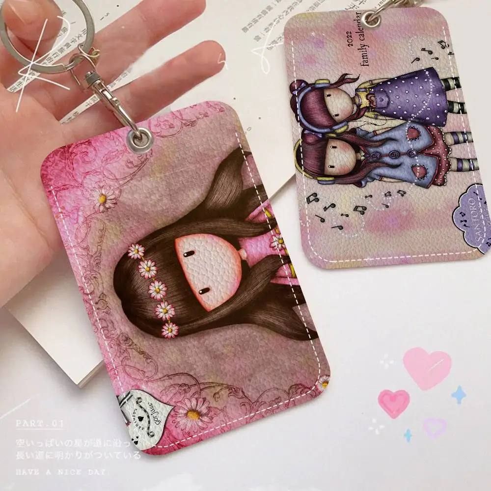 S-Santoro G-Gorjuss Keychain Card Holders Keyring Bank Bus ID Credit Cards Key Ring Chains