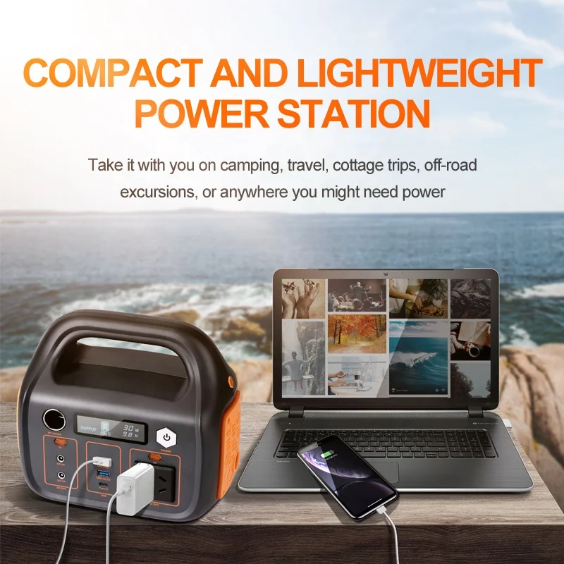 Outdoor emergency output voltage AC110V 220V storage 300w super portable power station for camping with LED lighting