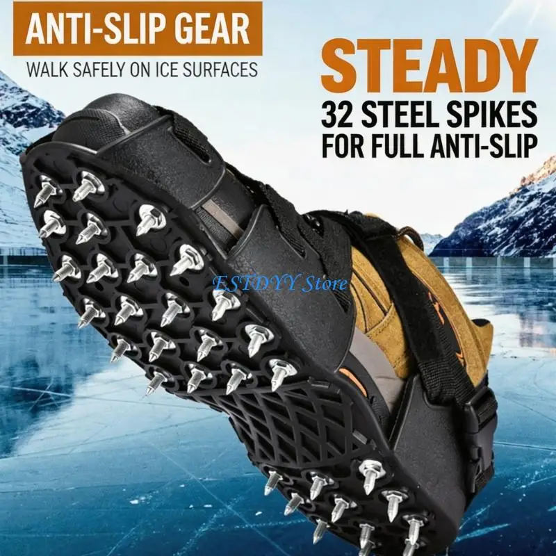 G6DE Professional Ice Fishing Hiking Snow Cleats Outdoor Ice Cleats Enduring
