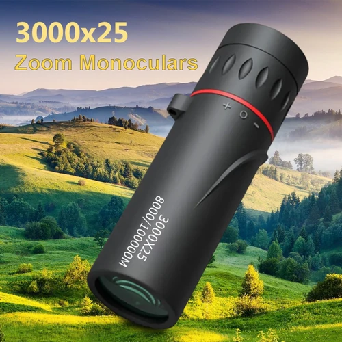 Monocular profesional con zoom HD, control remoto, 3000x25, mini telescopio portátil, adecuado para acampar al aire libre y caza
