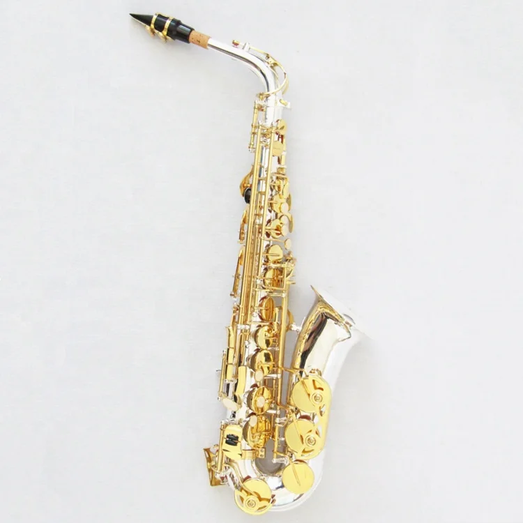 

Saxophone Alto Handmade Exquisite Saxophone Silver Plated Gold Lacquered Keys Alto Saxophone