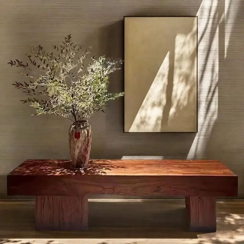 원목 벤치 레트로 통나무 오래된 집 벤치 중세 의류 매장 신발 갈아 신는 의자