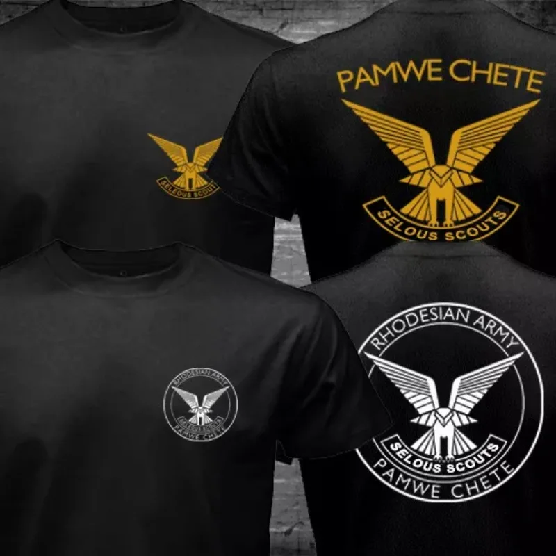 25 nueva camiseta con el mismo estampado del ejército zimbabés de Rodesia con el mismo estampado, ropa para hombre, camiseta de gran tamaño