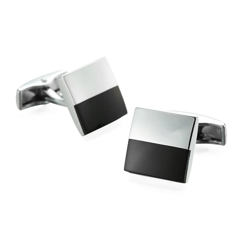 Men's French shirt cufflinks made of copper material square minimalist design fashionable clothing accessories