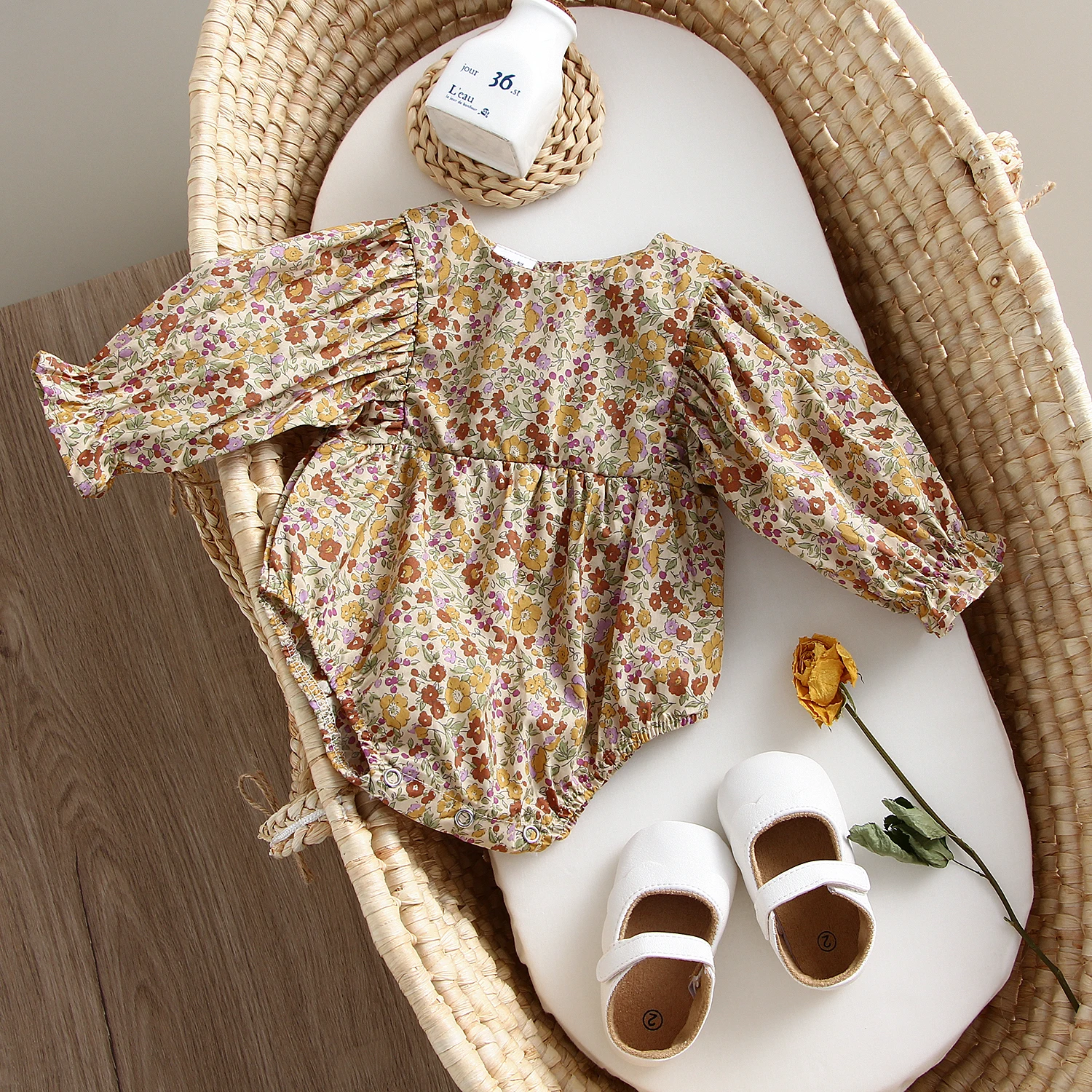 

Infant Baby Girls Rompers Oversize Retro Plaid Newborn Summer Autumn Children Long Sleeve Clothing Baby Clothing One Piece