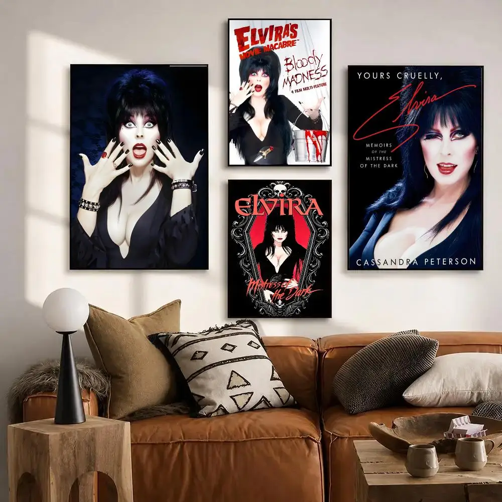 Elvira Mistress Of The Dark Poster Self Adhesive Sticker Home Living Room Bedroom Entrance Bar Cafe Art Painting Decoration