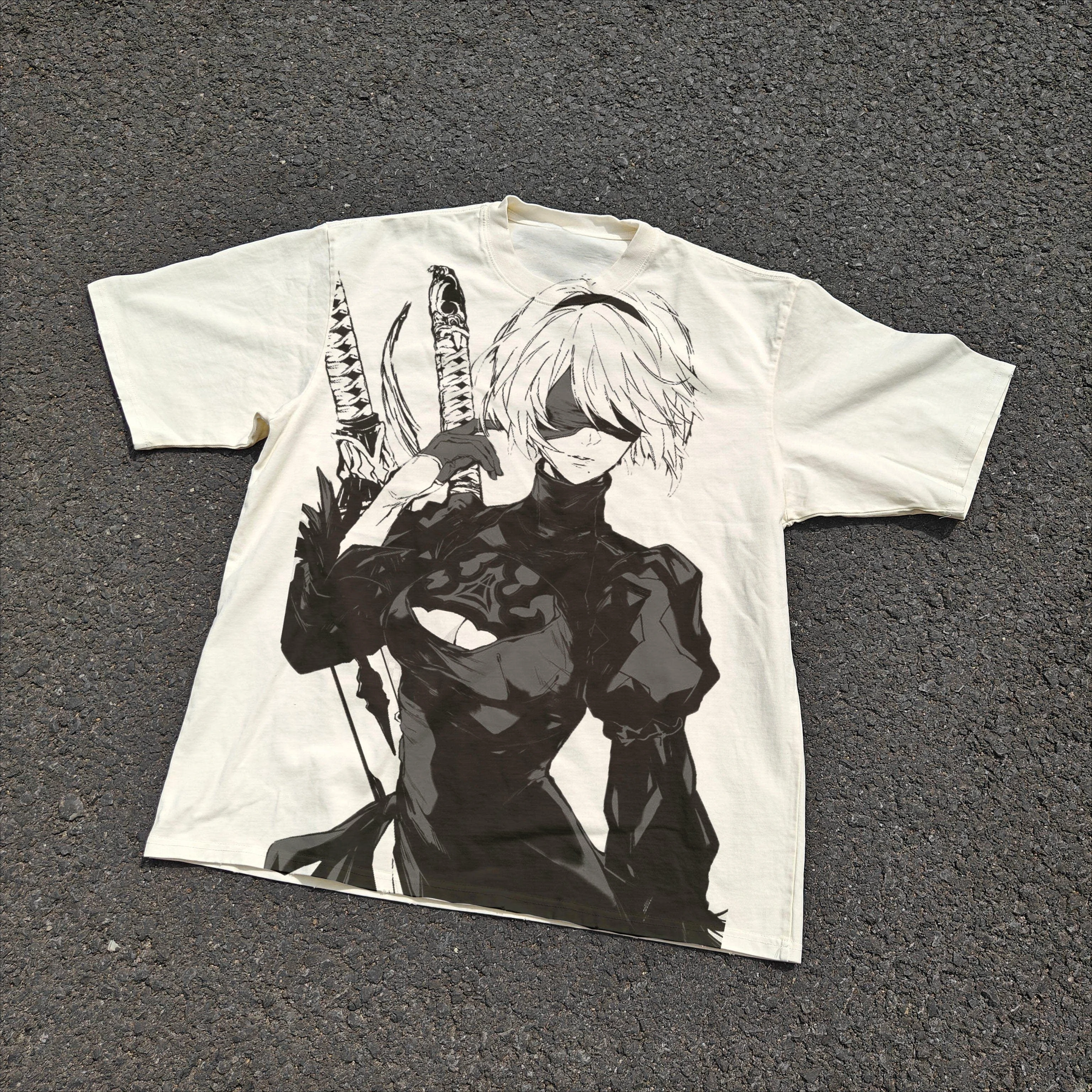 NieR Automata YoRHa 2B Anime Game Waifu Graphic Tee Cotton Mens Womens T-Shirt Summer Streetwear