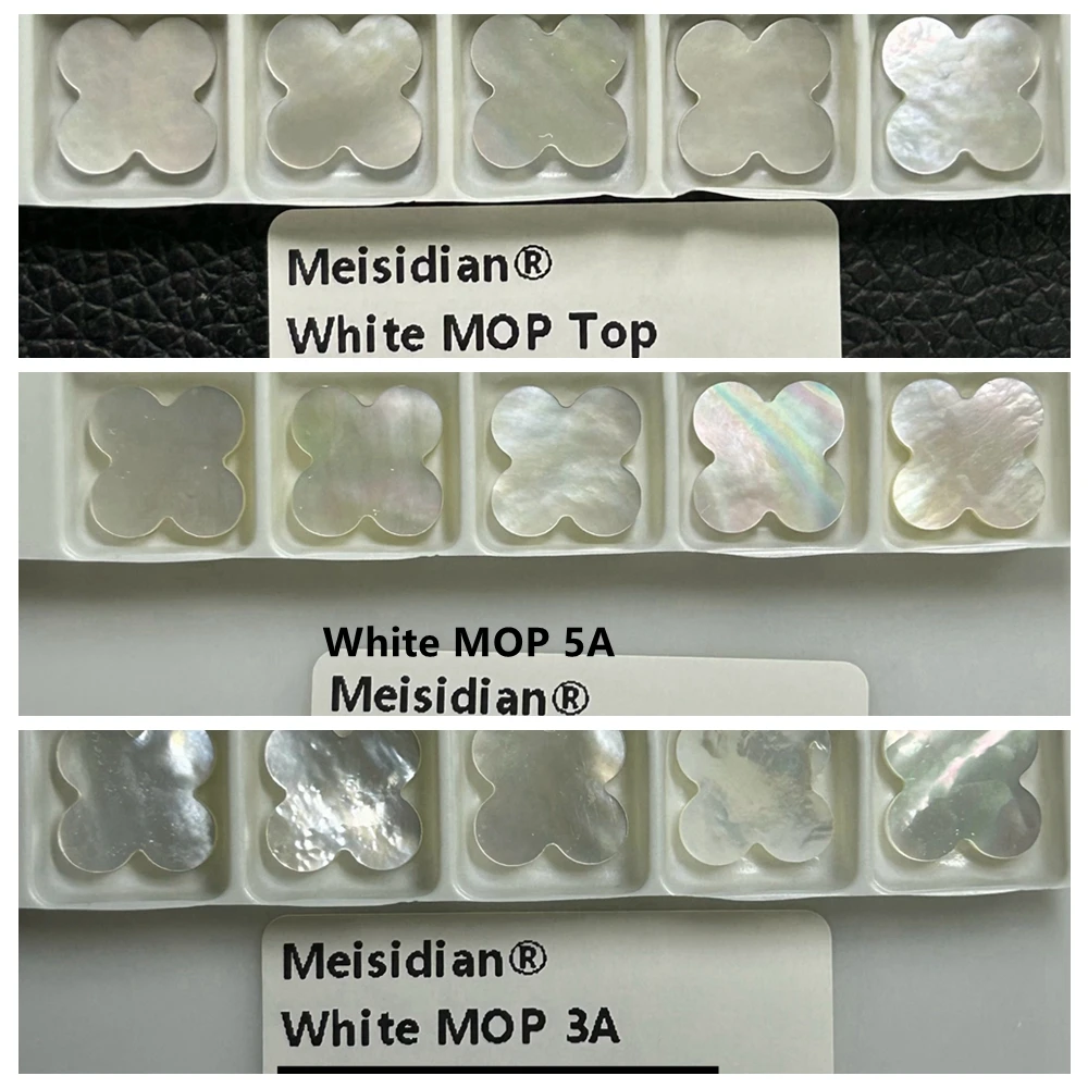 Meisidian 50 Piece Meisidian 8-23mm Four Leaf Clover Jewelry White Shell Stone