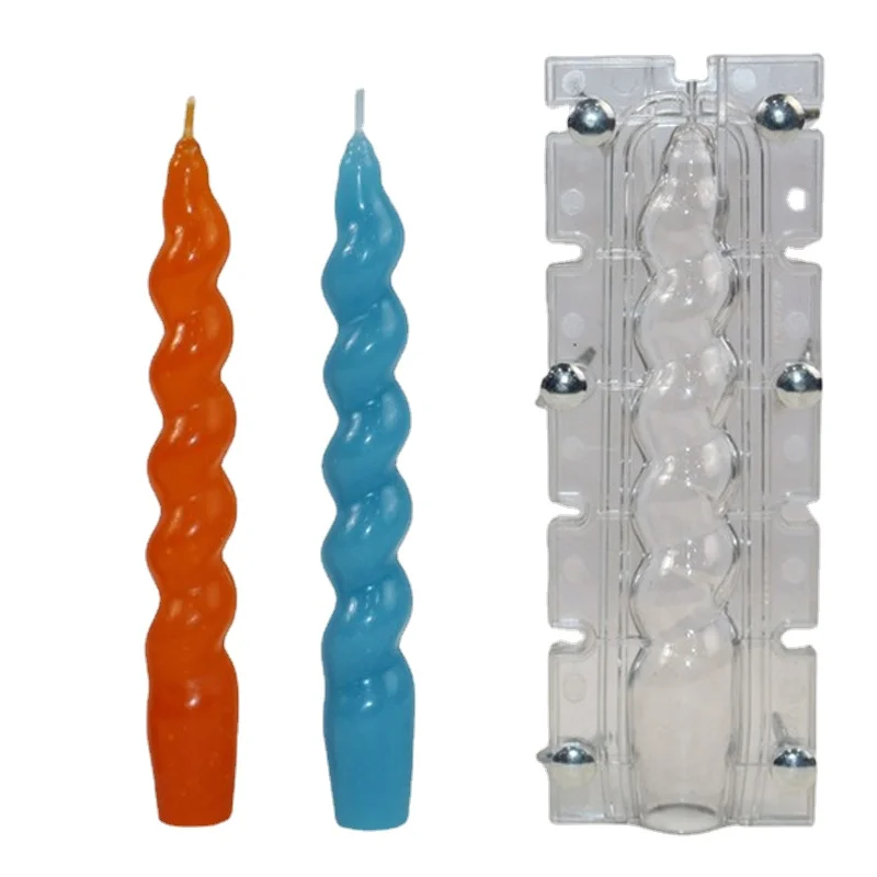 DIY Spiral Rod Candle Mold Church Wedding Long Rod Candle Making Tool Easy to Demould Candle Mold Jar Acrylic Plastic Molds Kit