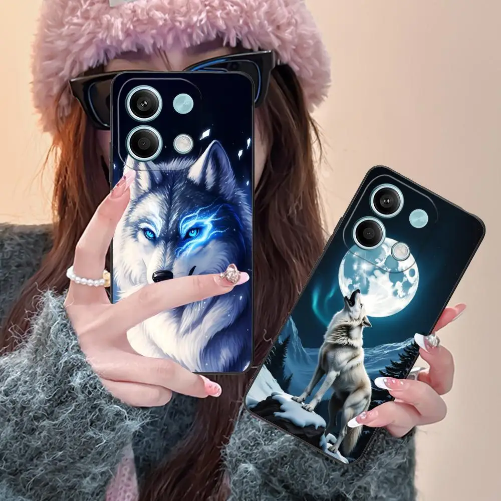 

Чехол для мобильного телефона Fashion Wolf для POCO M7 M6 M5 M4 M3 X7 X6 X5 X4 X3 Pro GT 5G с цветным принтом, роскошный красивый чехол для мобильных телефонов