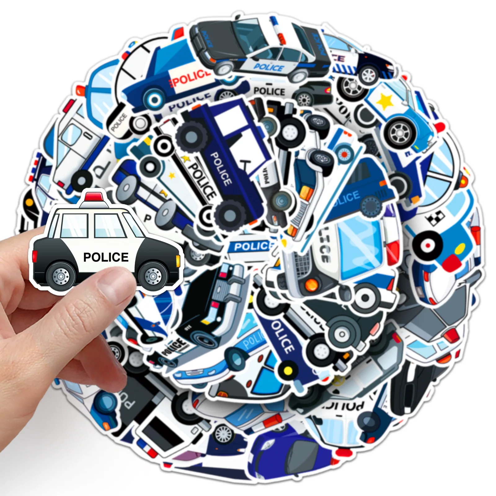 

50 creative stickers for police cars, car skateboards, luggage compartment stickers, laptops, cars, motorcycles, and decorations