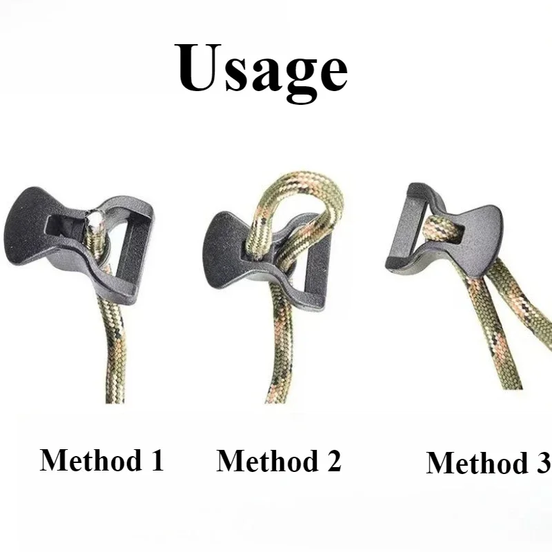 10PCS Camping Awning Tent Guyline Runner Stopper Cord Rope Tensioner Tightener Backpack Outdoor Accessories