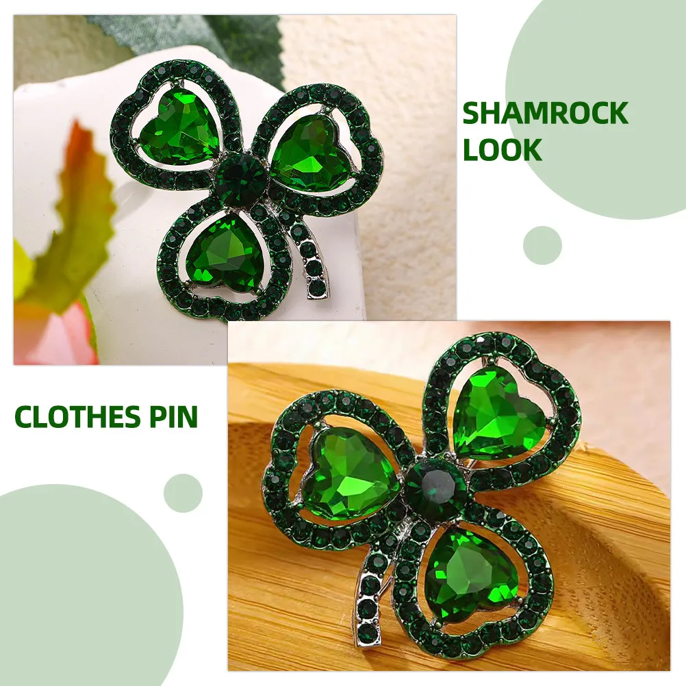 Shamrock Lapel Pin for Women and Men – Metal Brooch for Scarf, Hat, Suit, Party & St. Patrick’s Day Decor