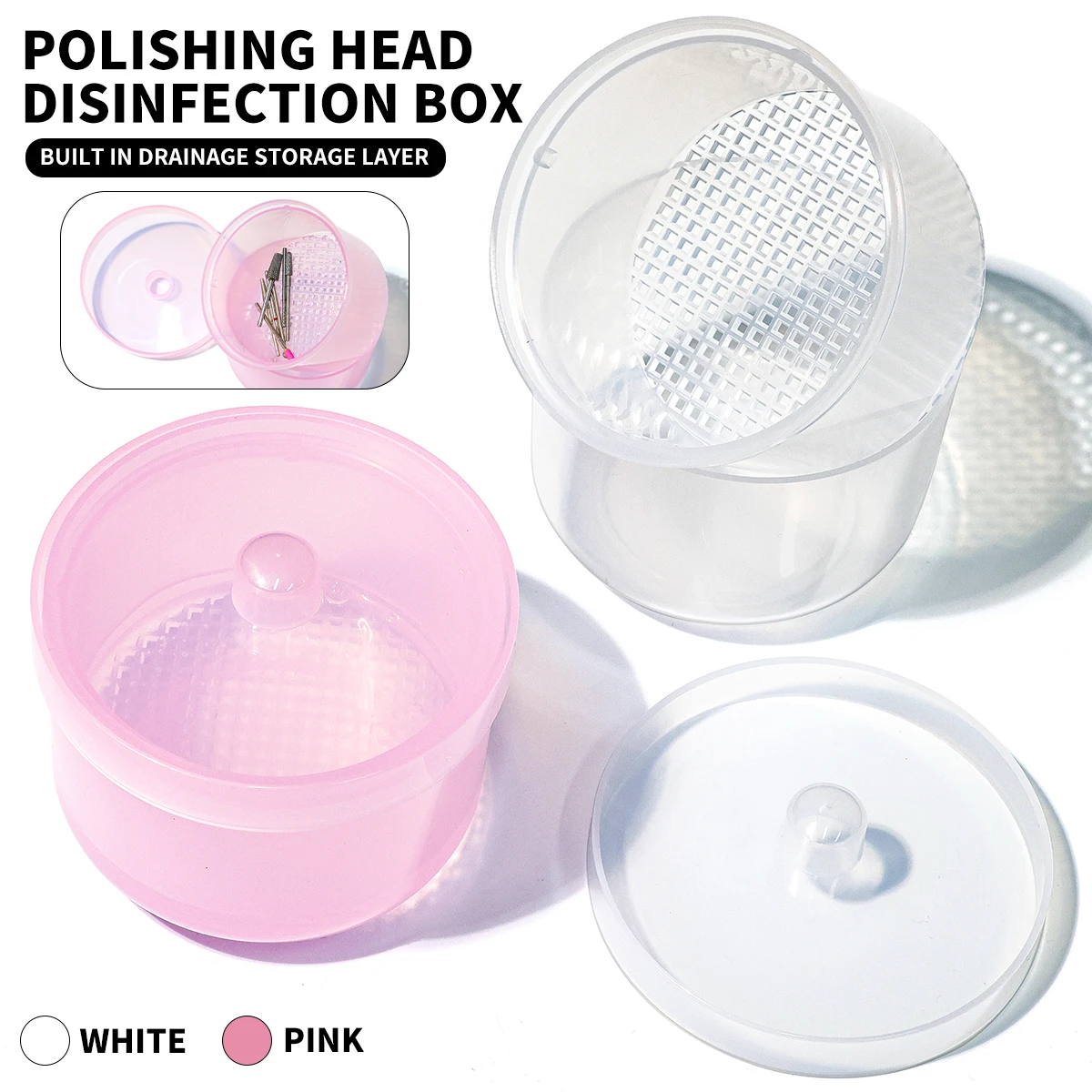 Nail art Polieren Kopf Desinfektion Box Doppel Filtration Reinigung Box Maniküre Lagerung Box Nagel Pinsel Reinigung Container