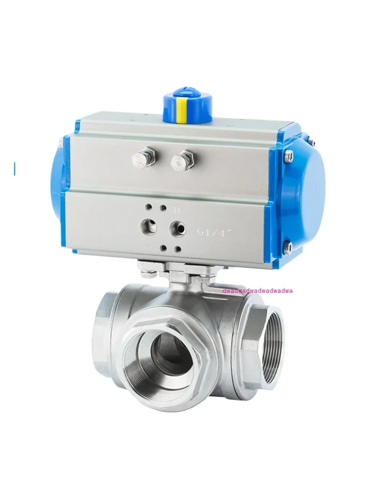 

MDZK-AT-Q614/5F-16P Pneumatic three-way wire buckle stainless steel corrosion-resistant T-type L-type ball valve