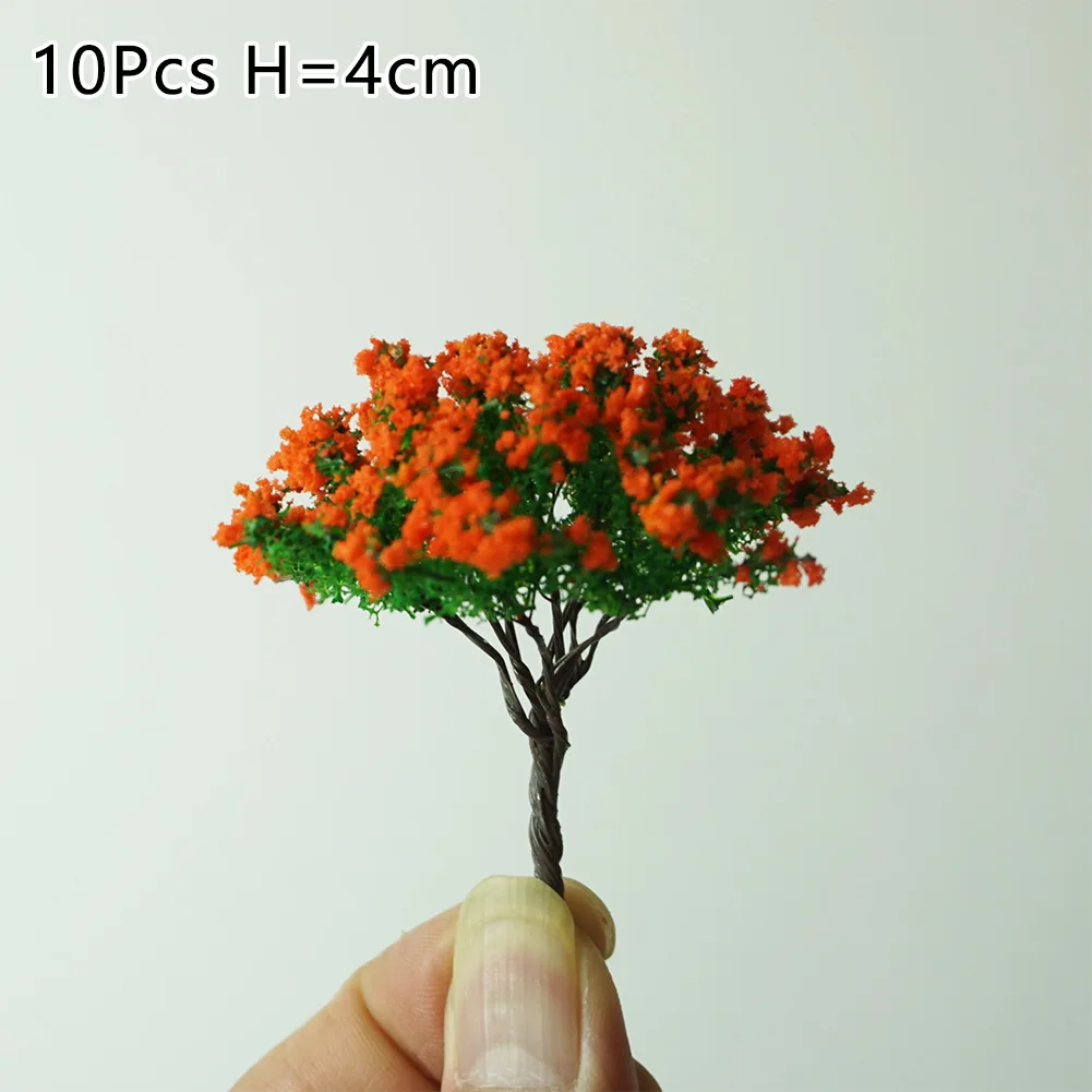 10Pcs/Lot Flower Model Train Trees Ball Shaped Scenery Landscape 1/100 Scale For Railway Road Kids Toy 4cm Model Flower Tree