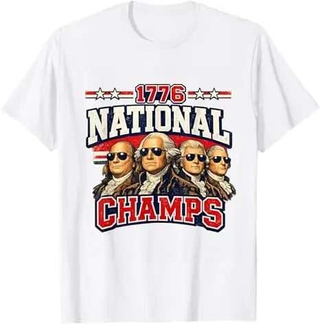 1776 National Champs Lustiges Patriotisches Amerika-Gründungs-Väter-T-Shirt Herrenmode Patriotisches Geschenk zum 250. Jahrestag für die USA – Detail 5