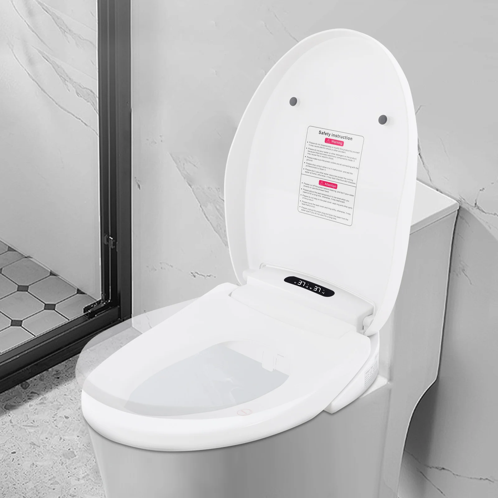 Funda inteligente para asiento de inodoro, bidé con Control remoto, asiento calefactable, lavado con agua caliente y luz nocturna LED seca IPX4 para Hotel de empresa en casa