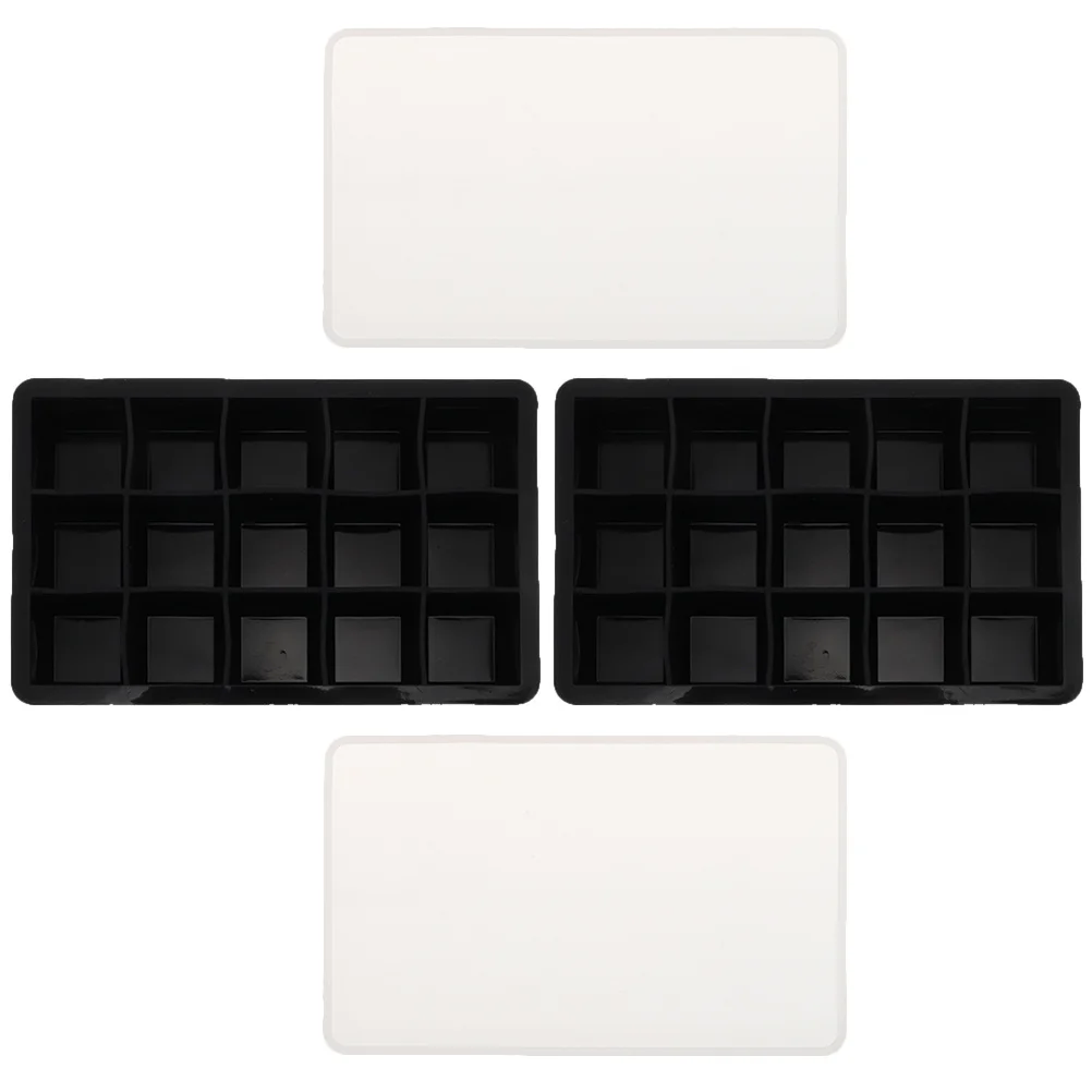 

2pcs Ice Cube Trays Silicone Large Capacity Freezer Mold For Whiskey Cocktails Juice Ice Making Ideal Parties Bars Home Kitchen