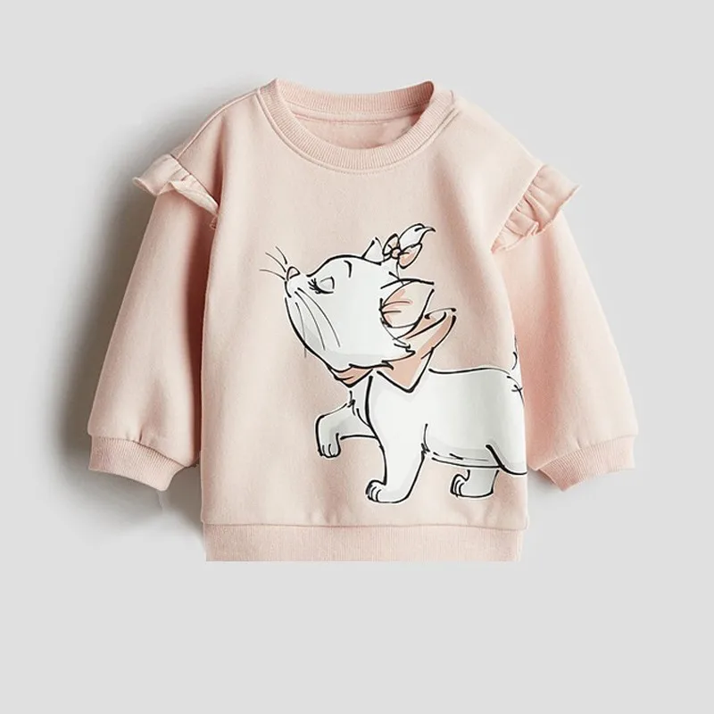 Disney-Ensemble de vêtements Minnie Mouse pour filles, sweat à capuche pour tout-petits, tenues d'automne et d'hiver, mode grill pour enfants