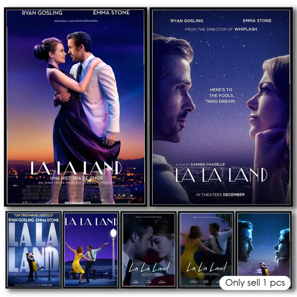 Classic Movie La La L-Land Poster Decorative Wall Art Stickers Mural Photo Print for Home Living Room Hallway Decor