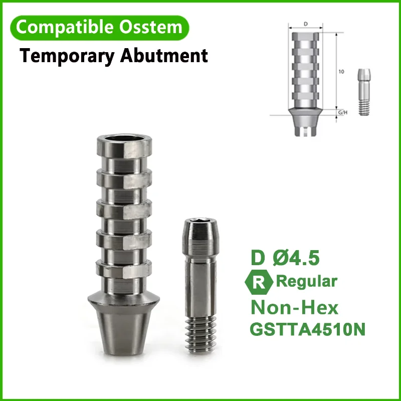 Dental Parts Osstem Temporary Abutment OEM Titanium Base Abutment with Screw Driver for Dental Implant System CAD CAM Compatible