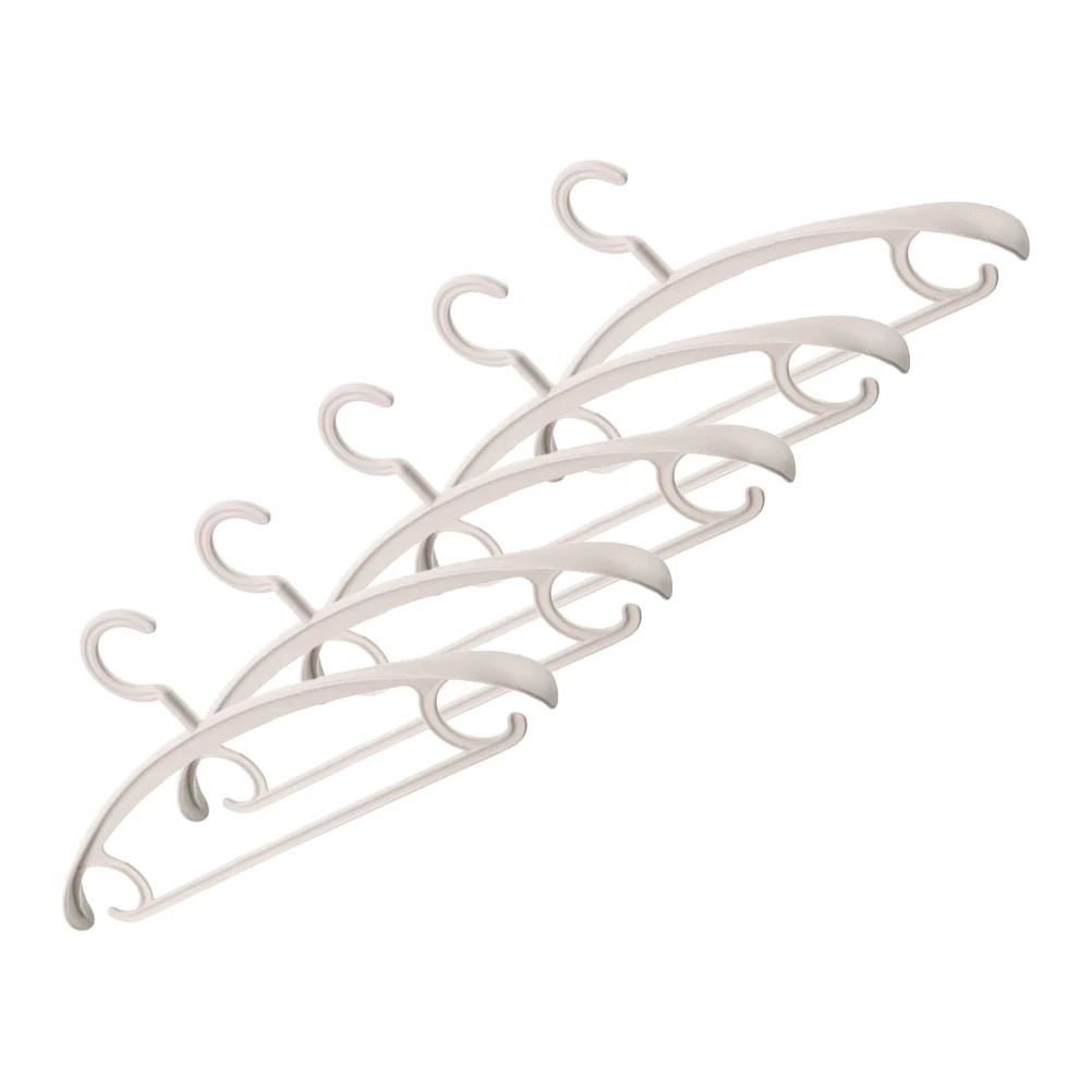 

5pcs Thickened Clothes Hangers Portable Non-slip Elegant Design Plastic Material For Home Laundry Shop Use